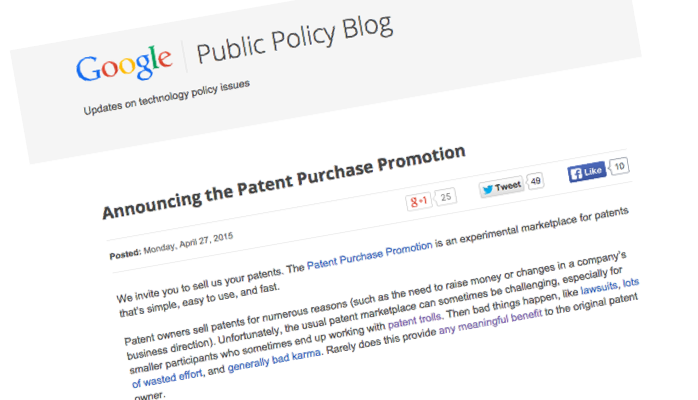 Did Google announce a Google patent marketplace?