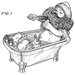 USD372207-1 santa claus in a tub small