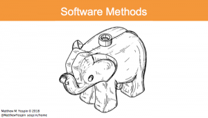 Image of an elephant (a Lego® Duplo® toy) from USD356350S, for software methods patents and perspectives