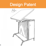 Design patent application to protect ornamental designs - showing an image from drafting table USD195036